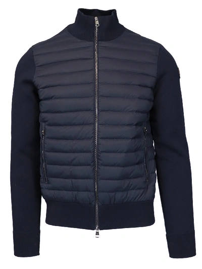 Shop Moncler Tricot Cardigan In Navy