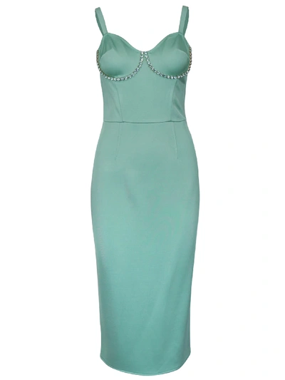 Shop Elisabetta Franchi Celyn B. Vyscose Longuettes Dress In Green Water