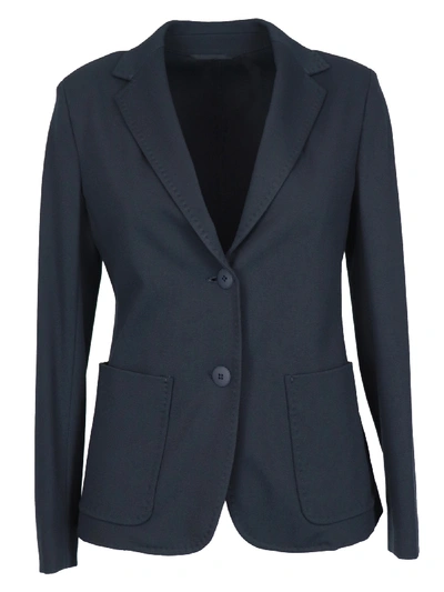 Shop Max Mara Jersey Blazer In Blue