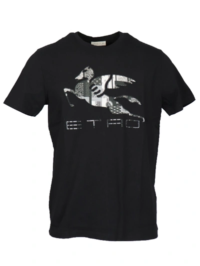 Shop Etro Cotton With Logo T-shirt In Black