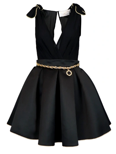 Shop Elisabetta Franchi Celyn B. Mini In Duchesse Dress In Black