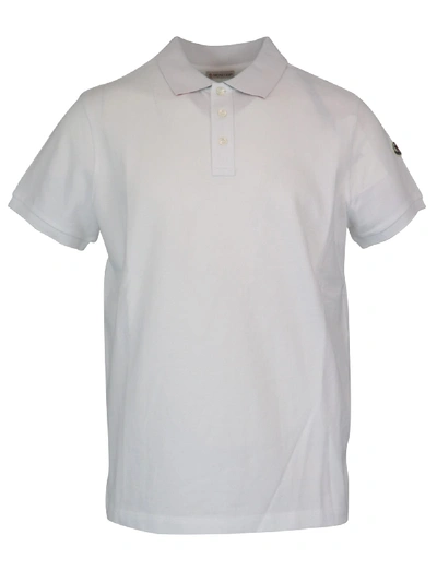 Shop Moncler Cotton Piquet Polo In White