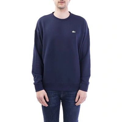 Shop Lacoste Cotton Sweatshirt In Blue