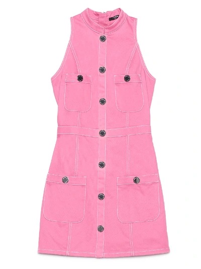 Shop Balmain Dress In Fuxia