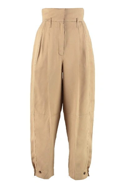 Shop Givenchy High-waist Tapered-fit Trousers In Beige