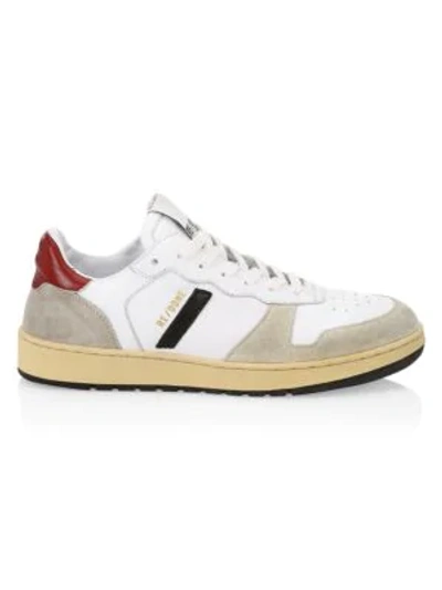 Shop Re/done 80s Leather Basketball Sneakers In White Red