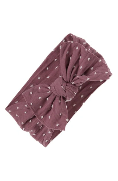 Shop Baby Bling Bow Head Wrap In Lilac Dot