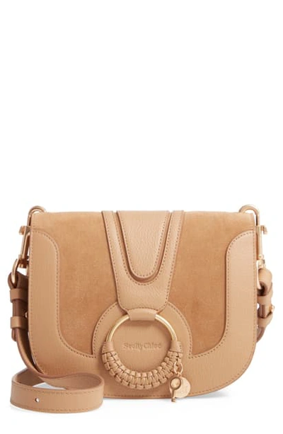Shop See By Chloé Hana Suede & Leather Shoulder Bag In Coconut Brown