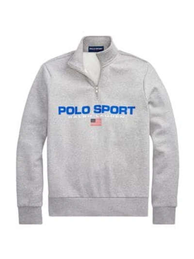 Shop Polo Ralph Lauren Polo Sport Icon Fleece Sweatshirt In Andover Heather