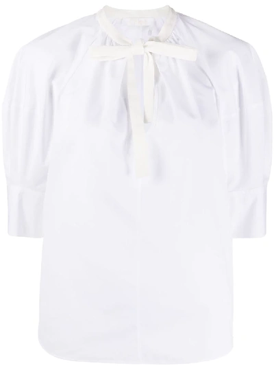 Shop Chloé Puff-sleeve Blouse In White