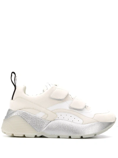 Shop Stella Mccartney Eclypse Metallic Touch-strap Sneakers In White