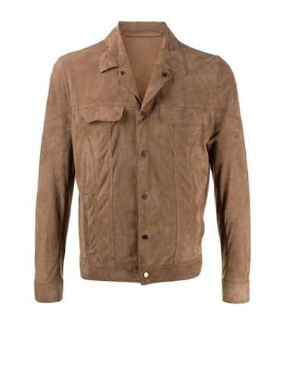 Shop Salvatore Santoro Camel Leather Jacket In Brown