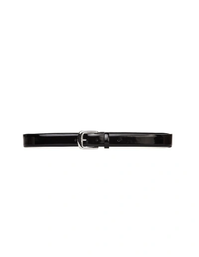 Shop Maison Margiela Black Patent Leather Belt