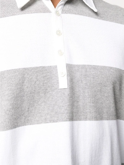 Shop Thom Browne Oversized Cotton Polo Shirt In Grey