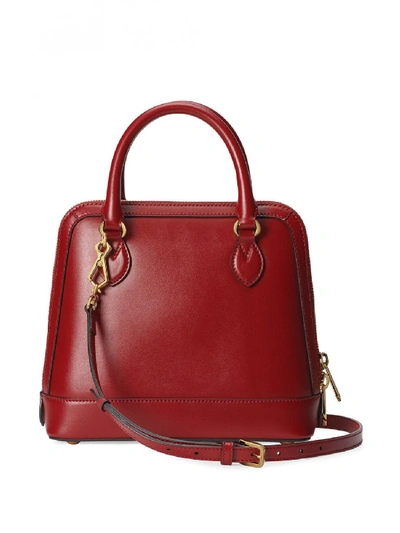 Shop Gucci Horsebit Leather Handbag In Red