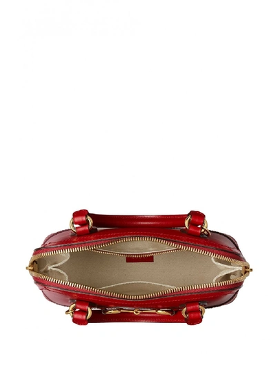 Shop Gucci Horsebit Leather Handbag In Red