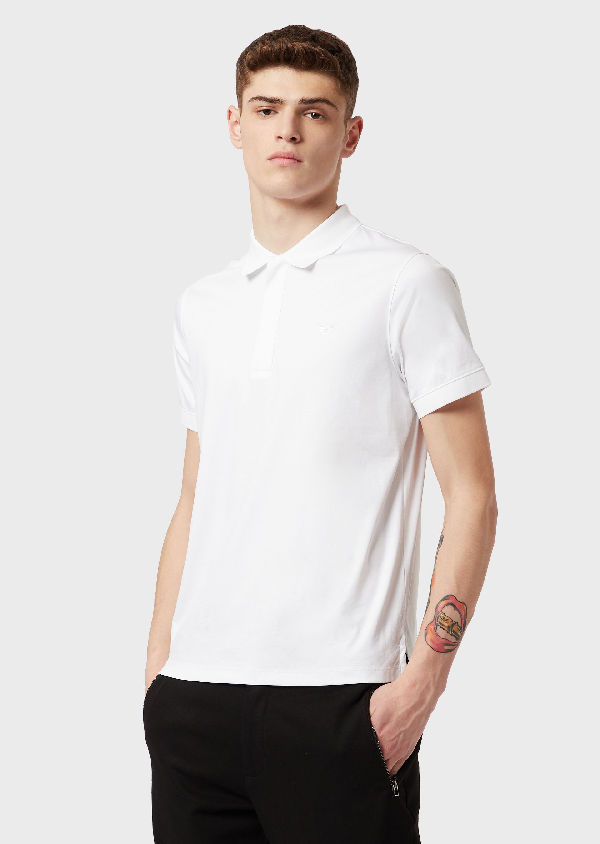 emporio armani white polo shirt