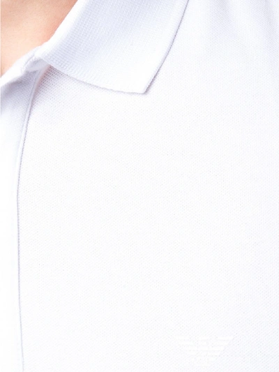 Shop Emporio Armani Cotton Polo Shirt In White