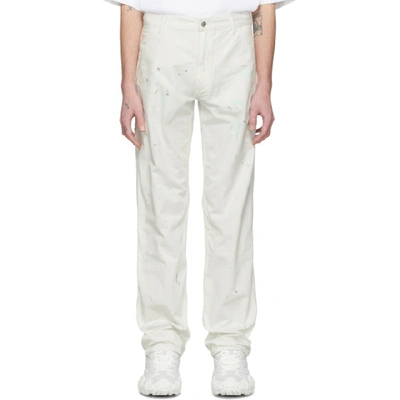 Shop Acne Studios Off-white Bla Konst Murphy Painted Jeans In Whitemulti