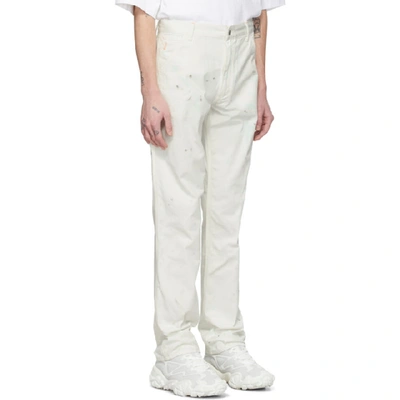 Shop Acne Studios Off-white Bla Konst Murphy Painted Jeans In Whitemulti