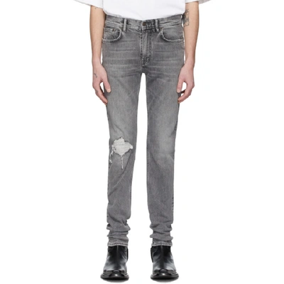 Shop Acne Studios Grey Patched Up Jeans In Darkgrey