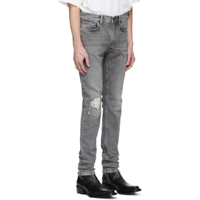 Shop Acne Studios Grey Patched Up Jeans In Darkgrey