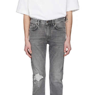 Shop Acne Studios Grey Patched Up Jeans In Darkgrey