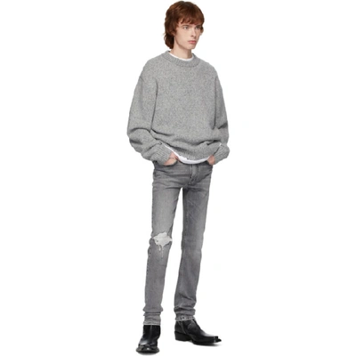 Shop Acne Studios Grey Patched Up Jeans In Darkgrey