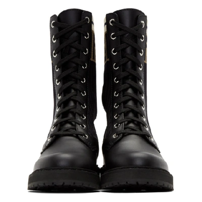 Shop Fendi Black Rockoko Combat Boots