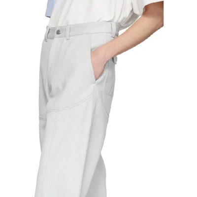 Shop Jacquemus Off-white 'le Pantalon Terraio' Trousers In Grey Wht