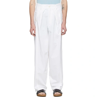 Shop Jacquemus White Le Pantalon Lavandou Trousers