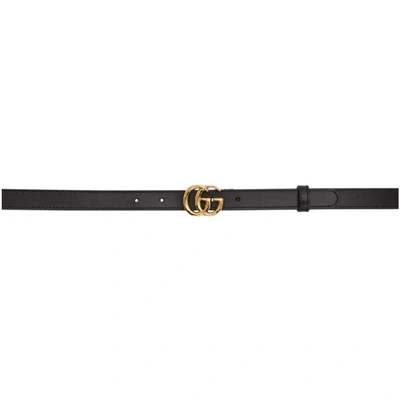 Shop Gucci Black Gg Marmont 2.0 Belt In 1000 Black