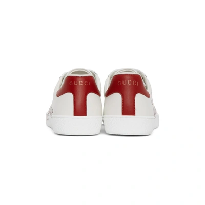 Shop Gucci White ' Orgasmique' New Ace Sneakers