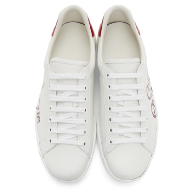 Shop Gucci White ' Orgasmique' New Ace Sneakers