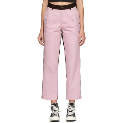 Shop Noah Nyc Pink And Brown Single Pleat Chinos
