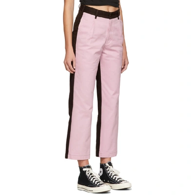 Shop Noah Nyc Pink And Brown Single Pleat Chinos