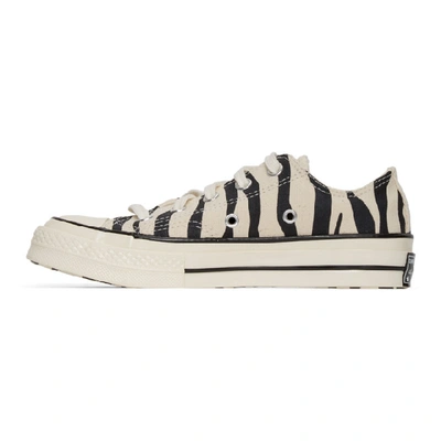 Shop Converse Off-white Zebra Chuck 70 Low Sneakers In Black/egret