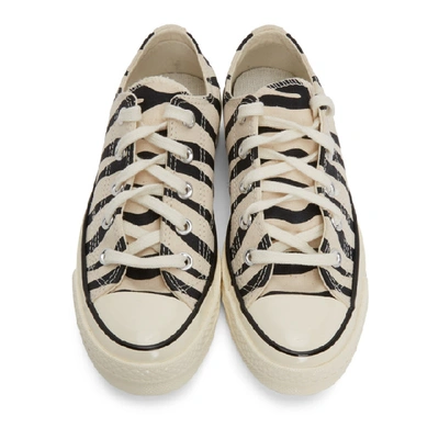Shop Converse Off-white Zebra Chuck 70 Low Sneakers In Black/egret