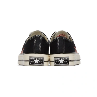 Shop Converse Black And Red Flame Chuck 70 Low Sneakers In Black/red