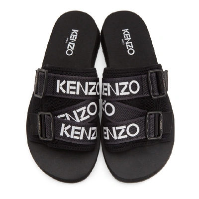 Shop Kenzo Black Papaya Mule Sandals In 99 Black