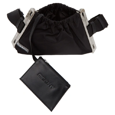 Shop Misbhv Black Twill Logo Banana Bag