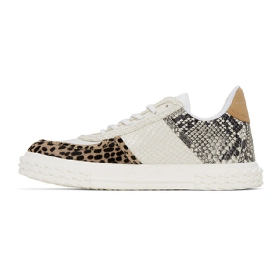 Shop Giuseppe Zanotti White Python Tarzan Blabber 2.0 Sneakers In White Anima