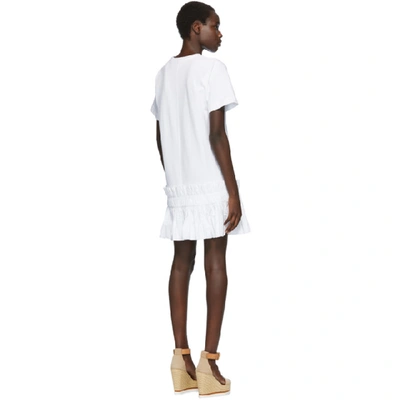 Shop See By Chloé See By Chloe White Pleated Hem T-shirt Dress In 109 White P