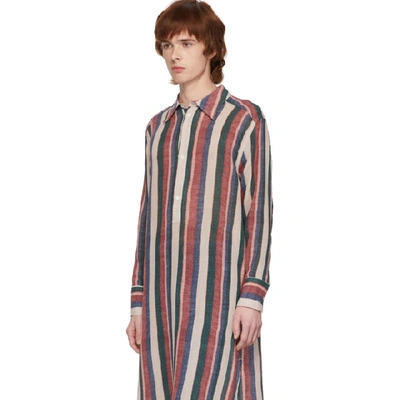 Shop Loewe Multicolor Stripe Long Tunic Shirt In 7386 Pink/s