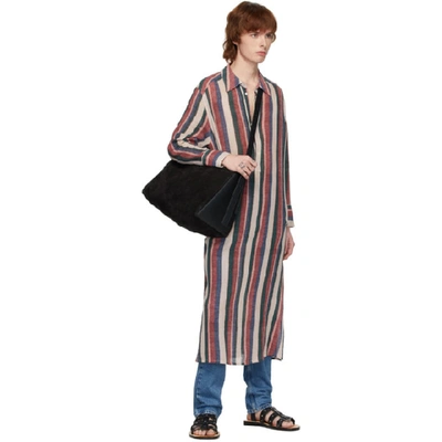 Shop Loewe Multicolor Stripe Long Tunic Shirt In 7386 Pink/s