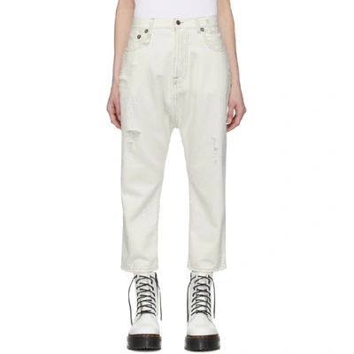 Shop R13 White Tailored Drop Jean In Nora White