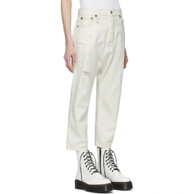 Shop R13 White Tailored Drop Jean In Nora White