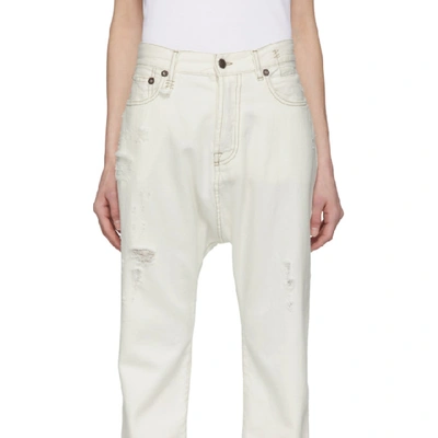 Shop R13 White Tailored Drop Jean In Nora White