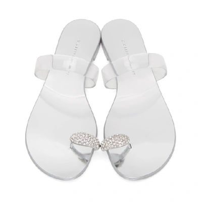 Shop Giuseppe Zanotti Silver Ring Ghost Sandals