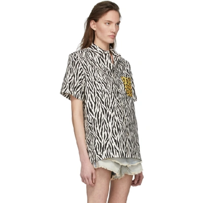 Shop R13 Black And White Tony Shirt In Zebra